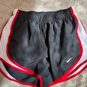 Nike Black and Red Women's Athletic Shorts